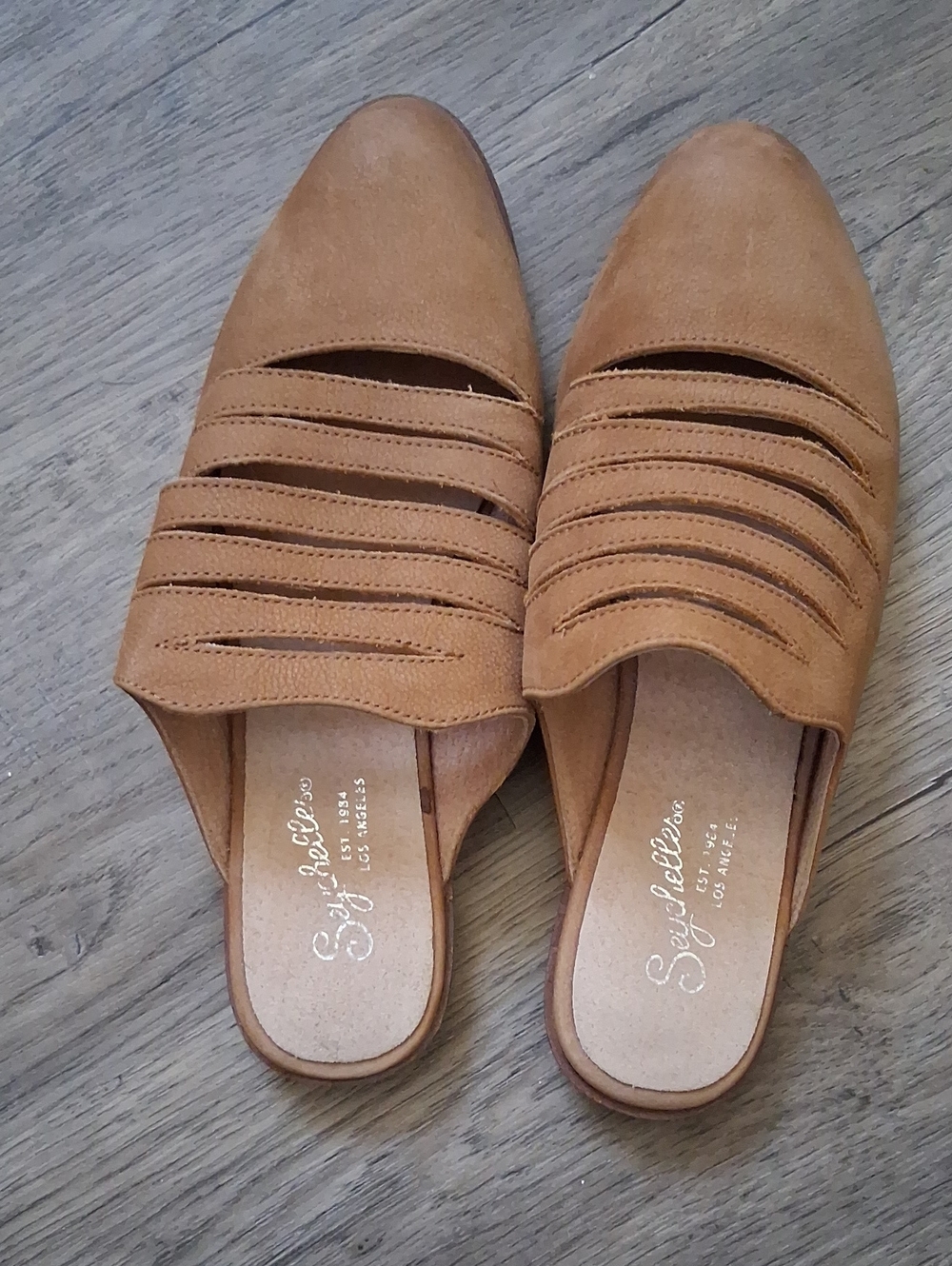 Seychelles Cognac Cutout Slip-On Mules